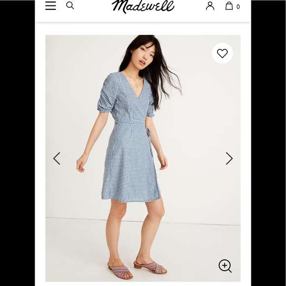 Madewell Gingham Linen Wrap Dress - Picture 4 of 9